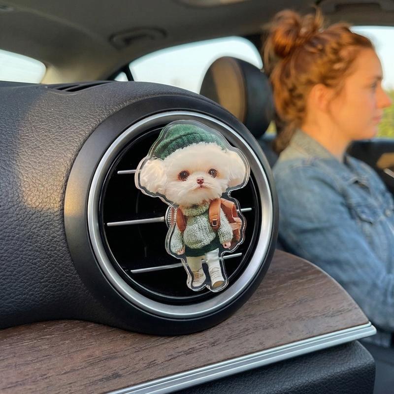 Car Air Outlet Aromatherapy Hoodie Cat Finished Ventilation Clip Car Decoration Aromatherapy Cute Acrylic Waterproof Decoration