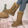 Winter Warm Lässig Mode Damen Schuhe Neu Knopf Bequem Flach Einfarbig Schlicht Schneestiefel Botas Mujer Chaussure Femme