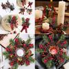 RONYOUNG 20PCS 4.5inch Red Berry Stems Pine Branches Evergreen Berries Décor Artificial Pine Cones Branch for Christmas Craft Wreath Pick & Winter
