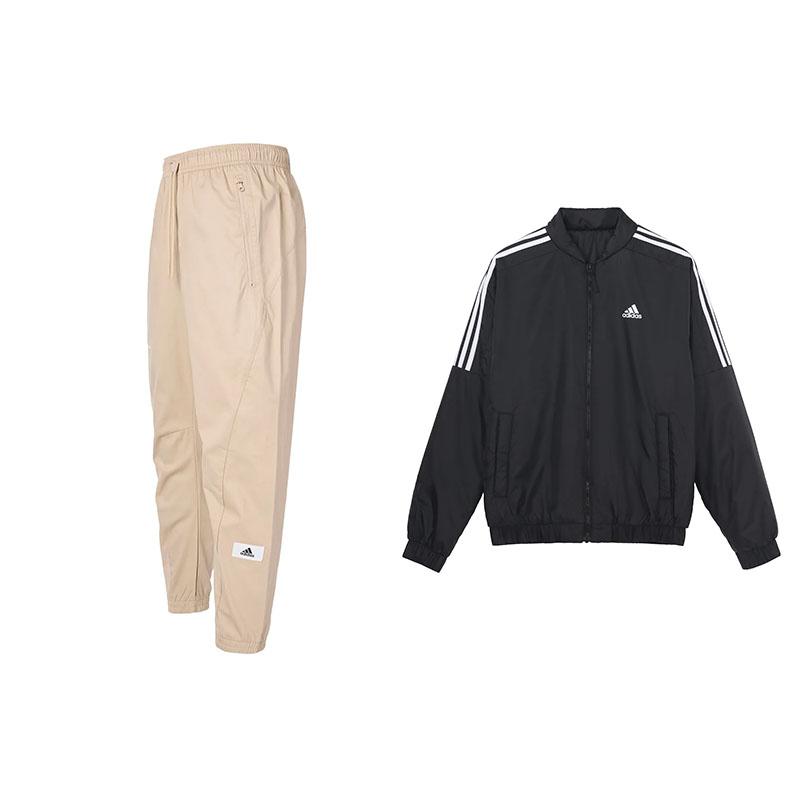 

Adidas Теплая куртка с воротником-стойкой и длинными рукавами, нашивка с логотипом, брюки с манжетами, повседневный спортивный костюм для мужчин GH4577+IP4990 S