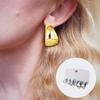 Pack Of 6 Water Drop C Shaped Ear Rings Acrylic Fashion Earrings for Trendy Women Handmade Jewelry Accessories
