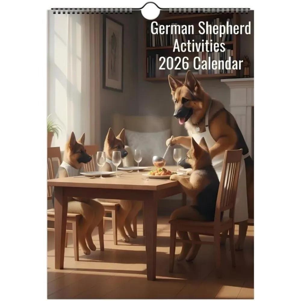 

Fantastic Pug Calendar 2026 Beagle German Shepherd Wall Calendar Family Planner Golden Retriever Funny Dog Calendar Home Decor