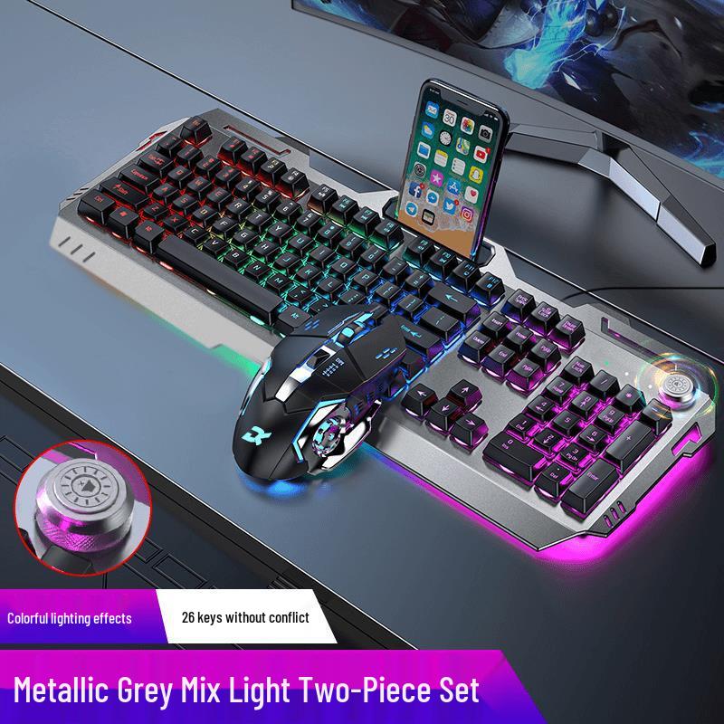 Mechanical Feel K2 Wired Keyboard and Mouse Set for Esports, Office, and Gaming.