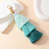 Three-Layer Cotton Thread Fringed Bag Pendant Ethnic Style Keychain Bohemian Style 3-Layer Ear Pendant Bag Parts & Accessories