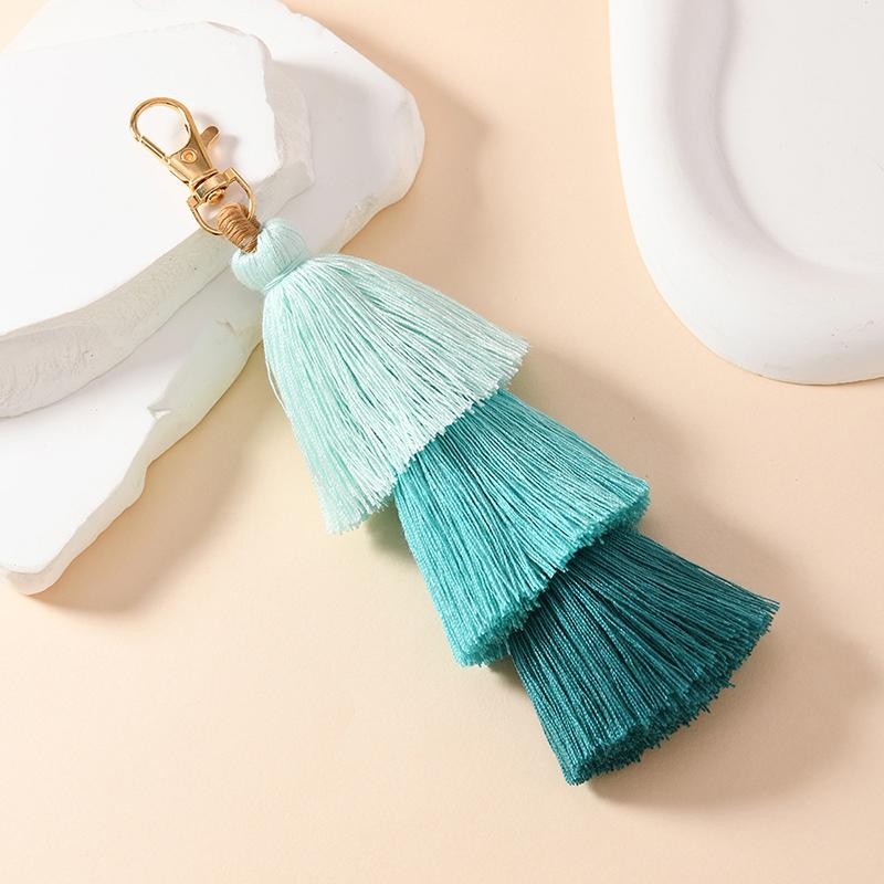 Three-Layer Cotton Thread Fringed Bag Pendant Ethnic Style Keychain Bohemian Style 3-Layer Ear Pendant Bag Parts & Accessories