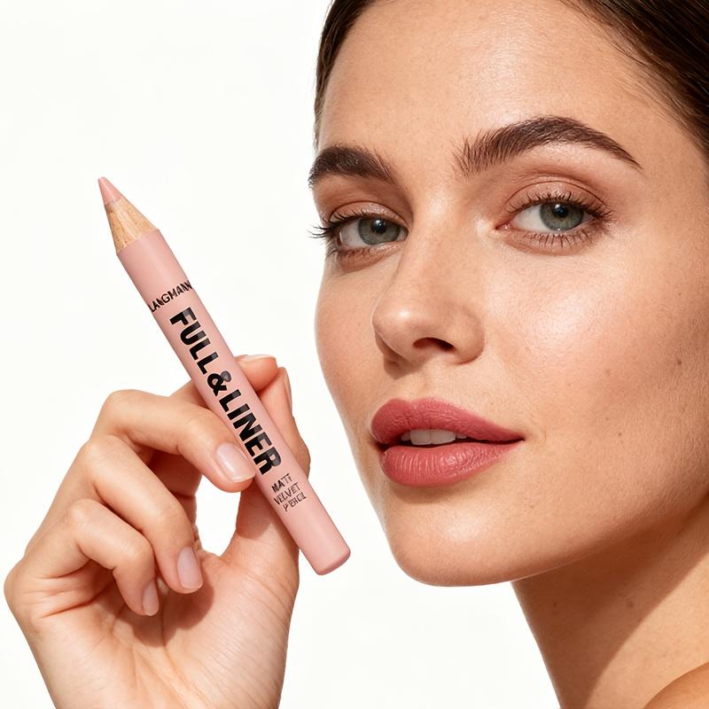 Delineador de Labios y Color Completo en 12 Tonos Mate, Fórmula Ligera para Todos los Tipos de Beige Claro Adecuado para Labios con Look Completo, Delinea y Rellena el Look de los Labios