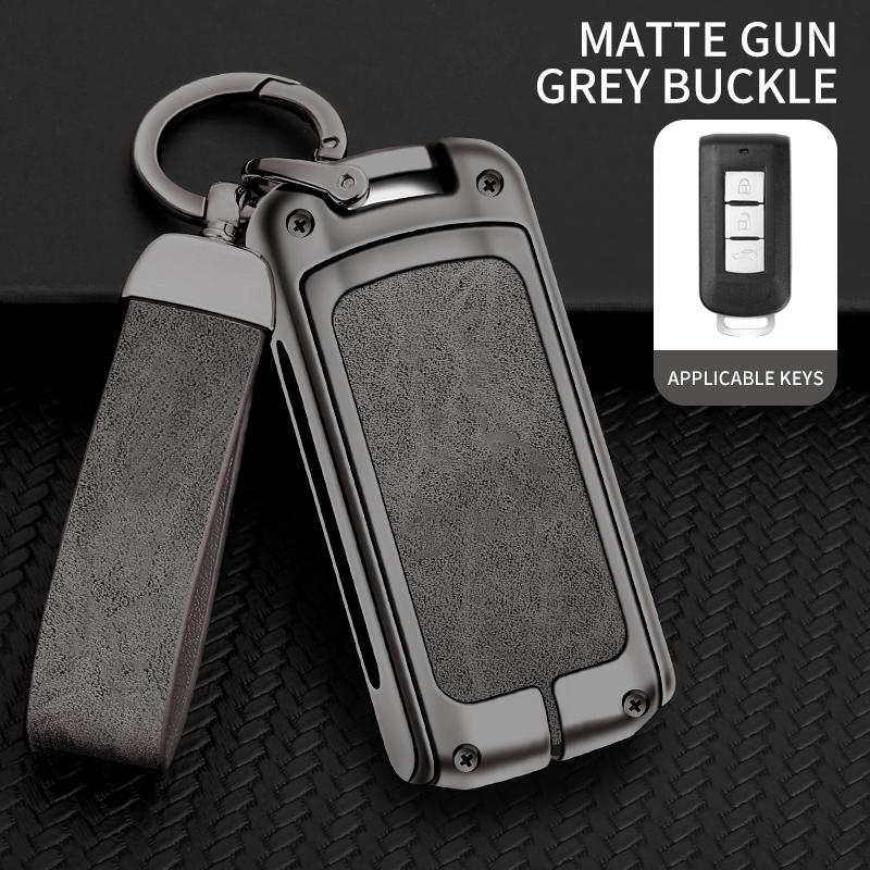 Zinc Alloy Leather Car Key Case Key Case For Mitsubishi Outlander Pajero Lancer Ex Evolution X Ralliart Asx L200 Triton Colt