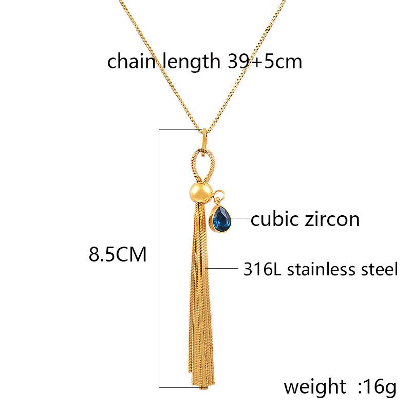 Chaîne de clavicule pendentif fluide en titane et acier doré
