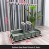 Freestanding Stainless Steel Mop and Broom Holder Rack