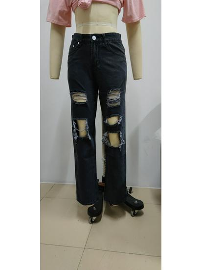 High Waist Wide Leg Ripped Jeans for Women - Slimming and Trendy