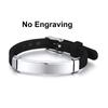 Personalized ID Bracelet Kids Children Adjustable Soft Silicone Stainless Steel Pendant Emergency Phone Custom Bracelets