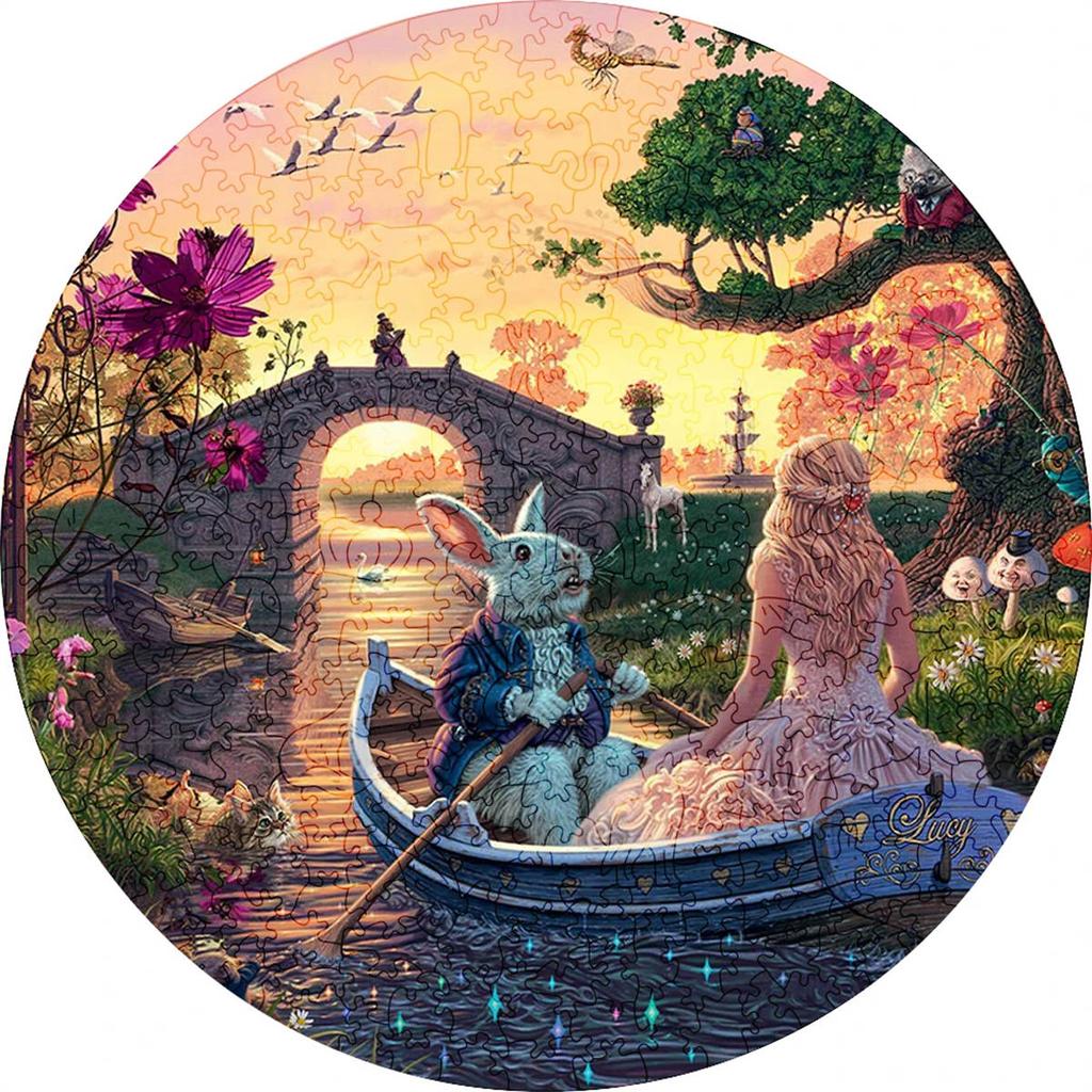 Round Draw Unique Wooden Puzzles for Educational Toys Adults Puzzles Games Wooden Jigsaw Home Decor Crafts Gift