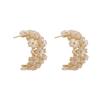 Yhpup Cute Natural Shell Flower Stud Earrings for Women Korean Geometric Small Earrings Copper Jewelry Boucle D'Oreille Femme