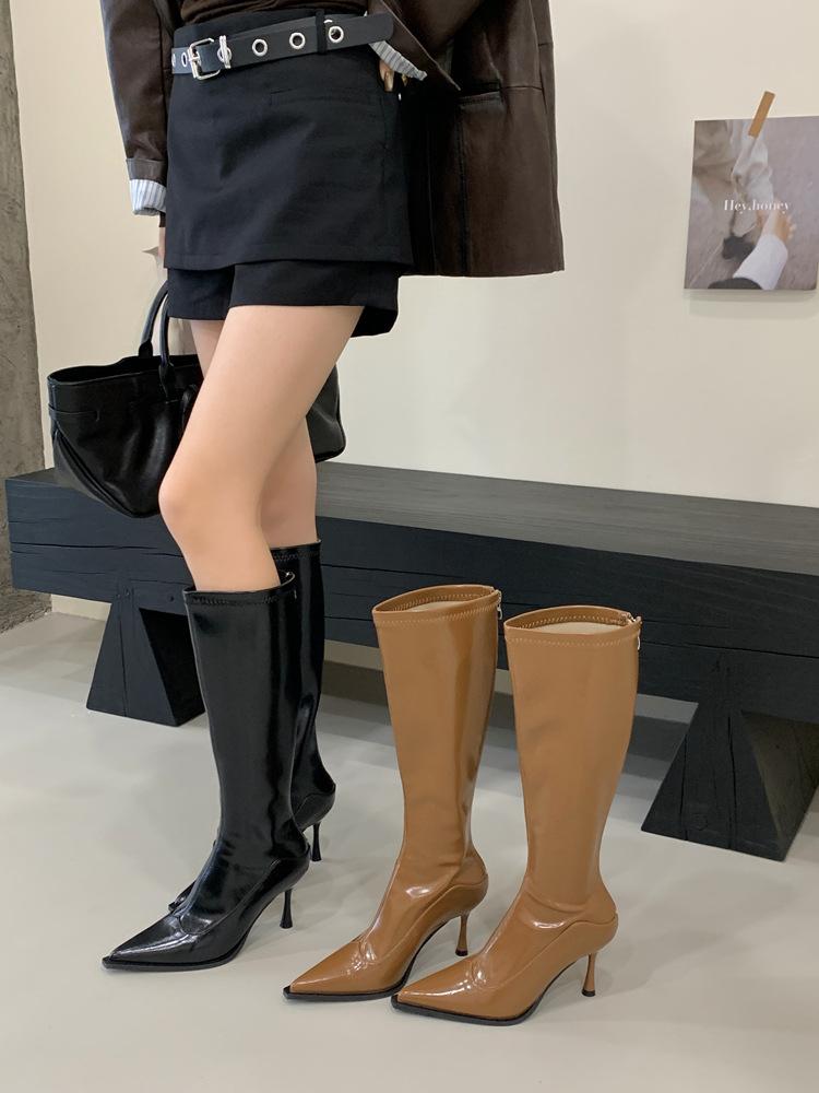 But the knee imperial sister boots women's 2025 early autumn new women's boots thin heel high boots pointed high heel leather boots
