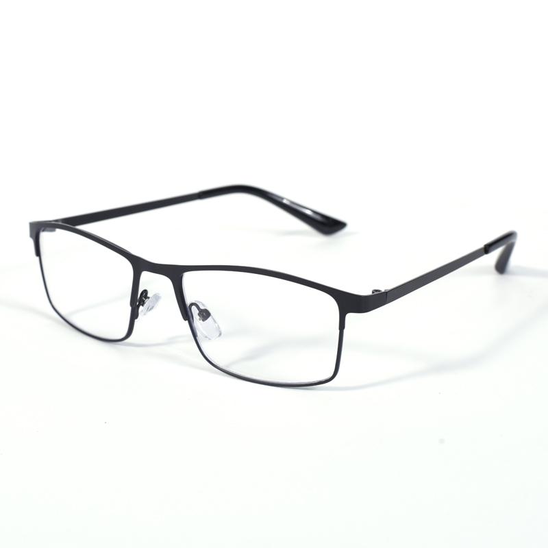 Black Color Metal Reading Glasses Full Frame Elderly Presbyopia Glasses Blue Light Blocking Eyeglasses Fashion Ultralight +175