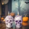 3D Florale Totenkopf Kerzenform Halloween Totenkopf Dekoration Bastel Gips Harz Zementform DIY Handgemachte Seife Gips Zement Bastelwerkzeug