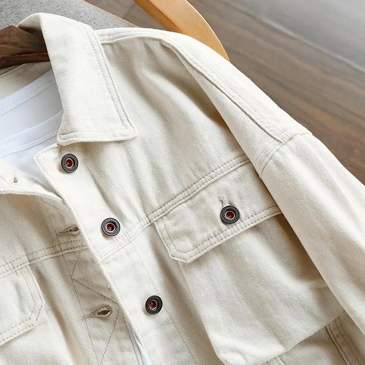 Giacca di jeans da donna Giacca da lavoro casual larga da donna Giacca versatile a maniche lunghe Top Primavera Autunno Cappotto da cowboy da donna