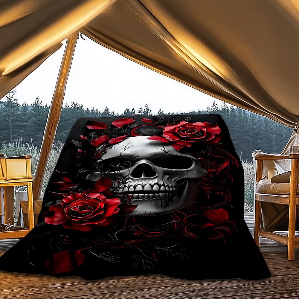 1pc Romantic Love Letter Throw Blanket Polyester Fiber, Lightweight Flannel, Soft & Warm, All Season Use for Outdoor, Camping 80x120cm