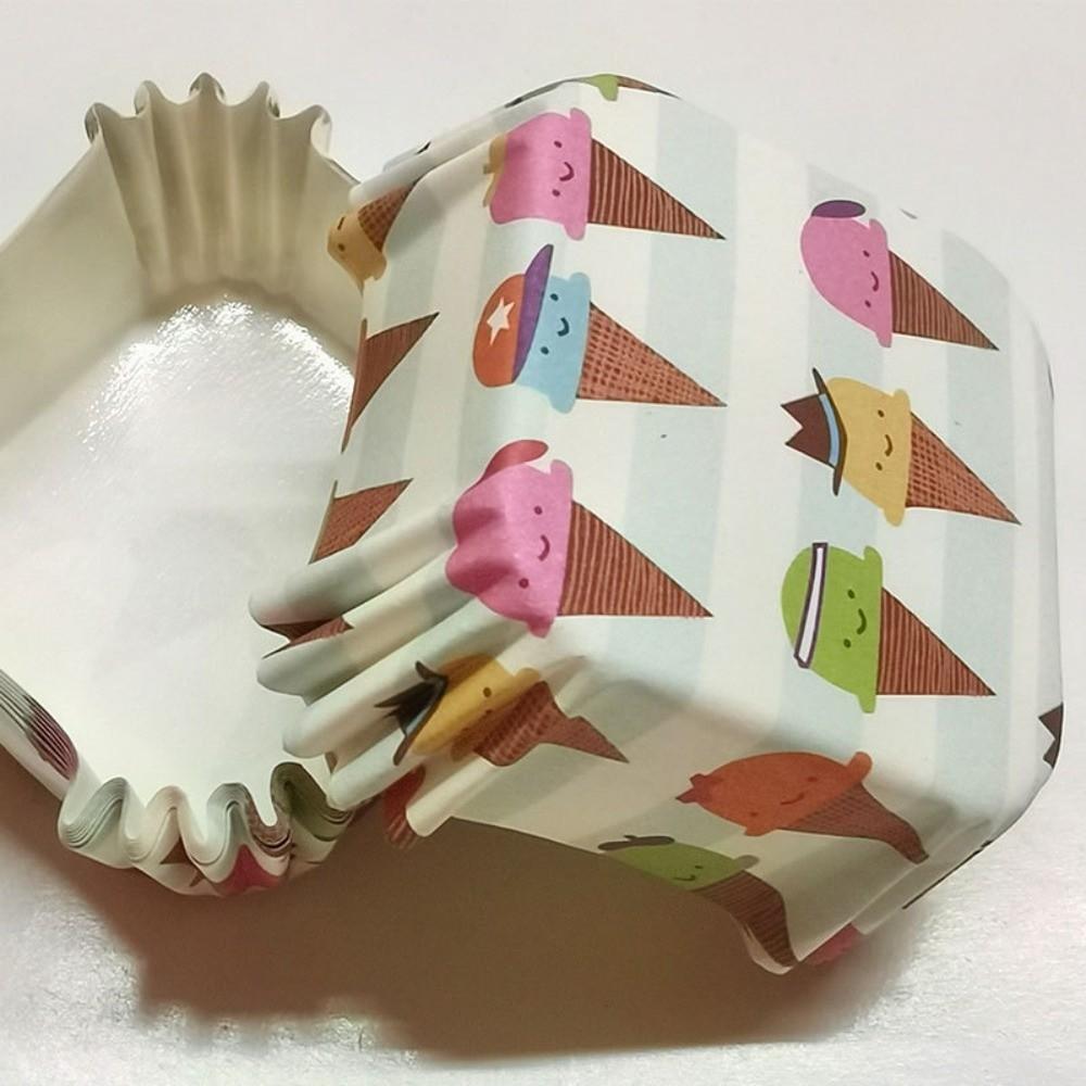 200pcs Disposable Muffin Mold Paper Cake Cups Pastry Tool Non-Stick Square Cupcake Tray High Temperature Baking Cake Liners Oven