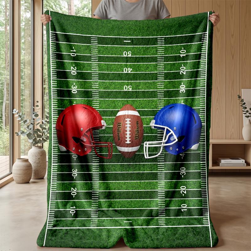 Football and Leopard Print Theme blanket Lightweight Warm Flannel Blanket Decorative Throw Blanket for Home Decoration