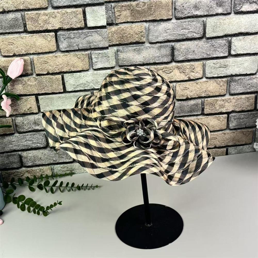 Women'S Spring Summer Thin Style Sun Hat Big Wave Western Fisherman Beach Sunscreen Hat Elegant Temperament Hat