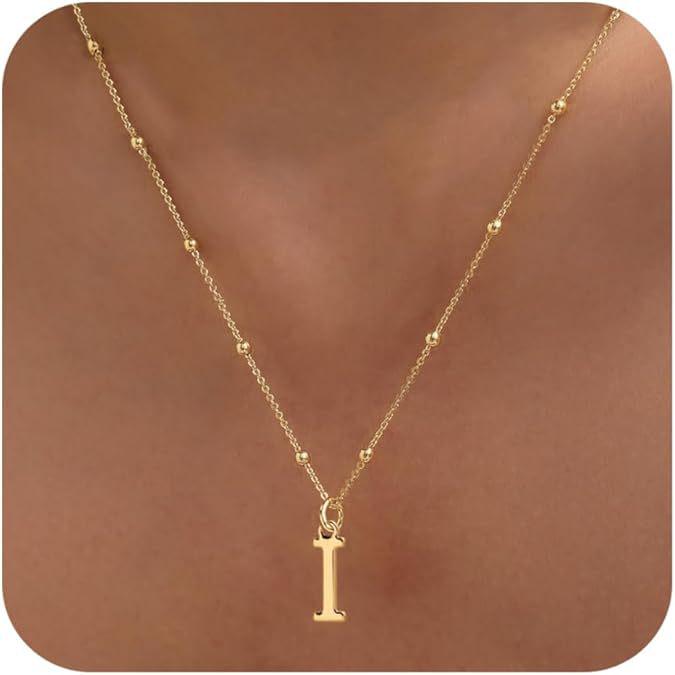 18K Stainless Steel Initial Necklace - Women's A-Z Letters, European & American Trend