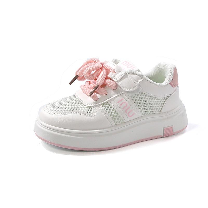 

Girls sports shoes breathable mesh board shoes new 2025 spring and autumn boys little white shoes children soft-soled casual shoes 26-31 yards, 6 pairs in one hand розовый