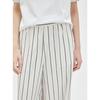 ELLE Women's Black & White Striped Lyocell Tencel Loose Wide-Leg Pants