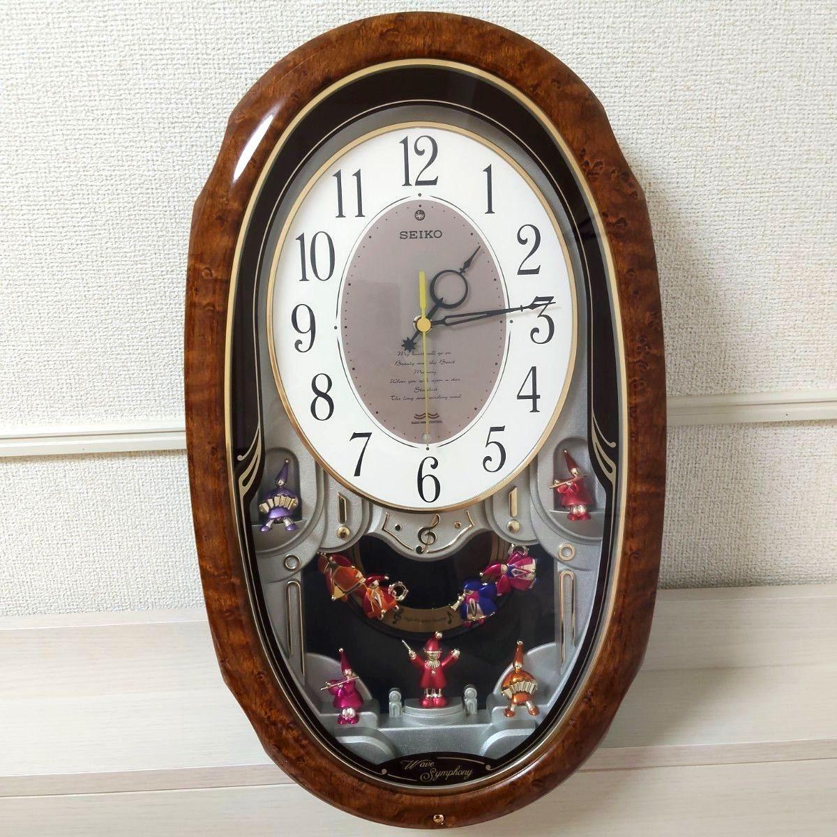 Good condition SEIKO Seiko radio-controlled clock AM213B Wave Symphony
