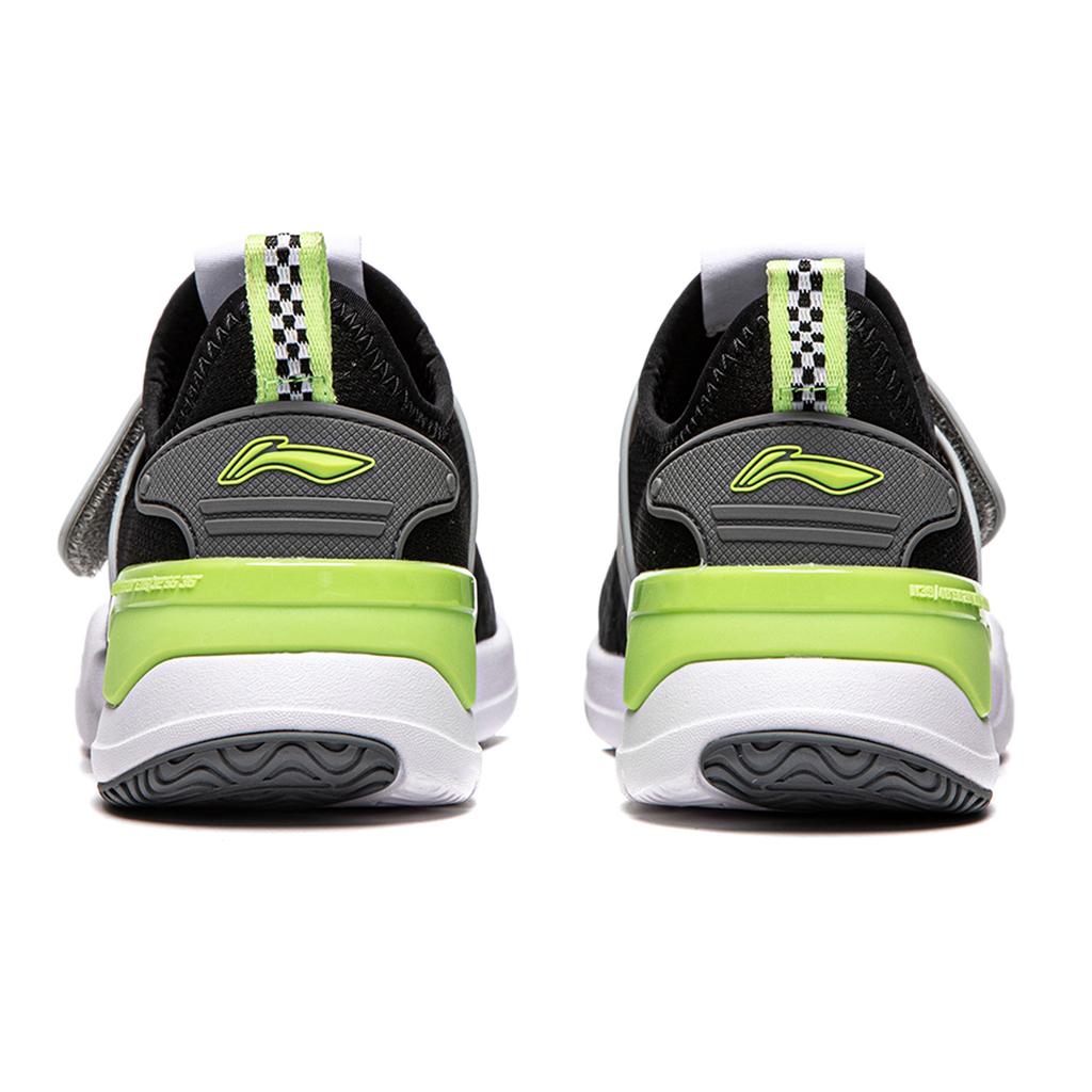 Li Ning Kids Sports Lifestyle Series Comfortable Fashion Lightweight Shock Absorption Low-Top Outdoor Shoes Kids Shoes Black Gray Green YKNU040-13
