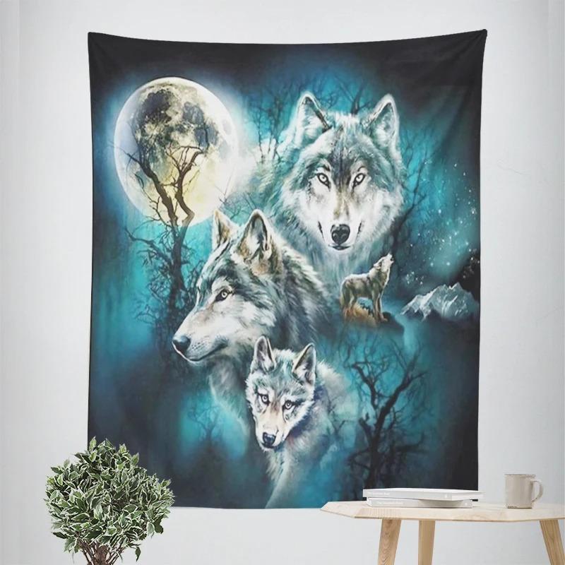 Wolf Pack Decorative Tapestry Home Wall Decor Office Living Room Tapestry
