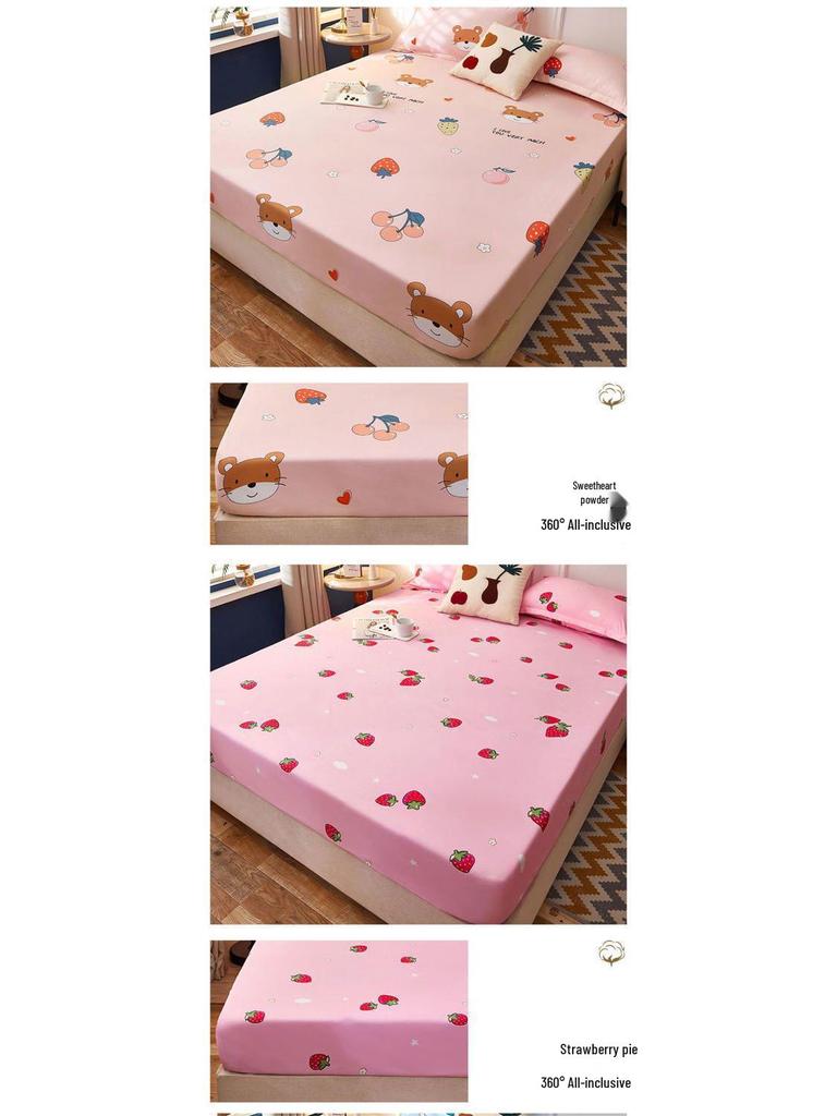 Nanjiren Washed Cotton Non-Slip Fitted Bedspread & Mattress Protector