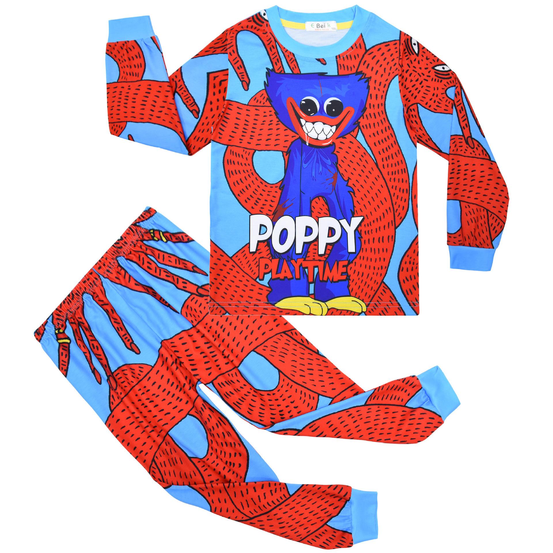 Games, Animated Cartoon Digital Printing, Boys  Long-Sleeved Loungewear Suit 120