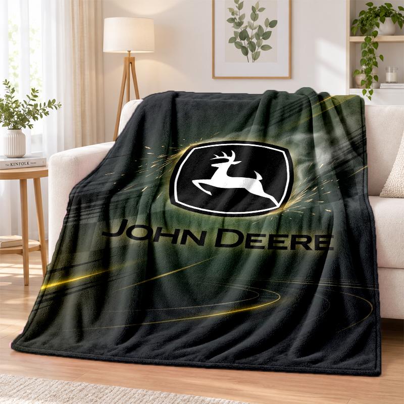 John Deere Printed Flannel Blanket Warm Comfort Bed Throw For Indoor Home Decoration