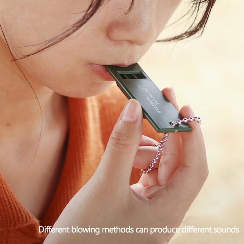 High Decibel Survival Whistle Outdoor 3-Frequency Emergency Whistles Keychain