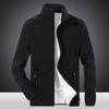 Winter Men's Thick Fleece Jacket with Added Fat and Extra Large Solid Color Fleece Jacket