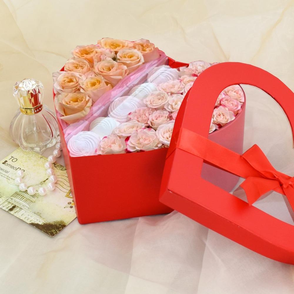 3pcs Heart Shaped Box for Flowers 3 Size Gift Box with Clear Window Gift Box with Clear Lids Display Box Gift Wrap Box Party Favor Box Packaging Box