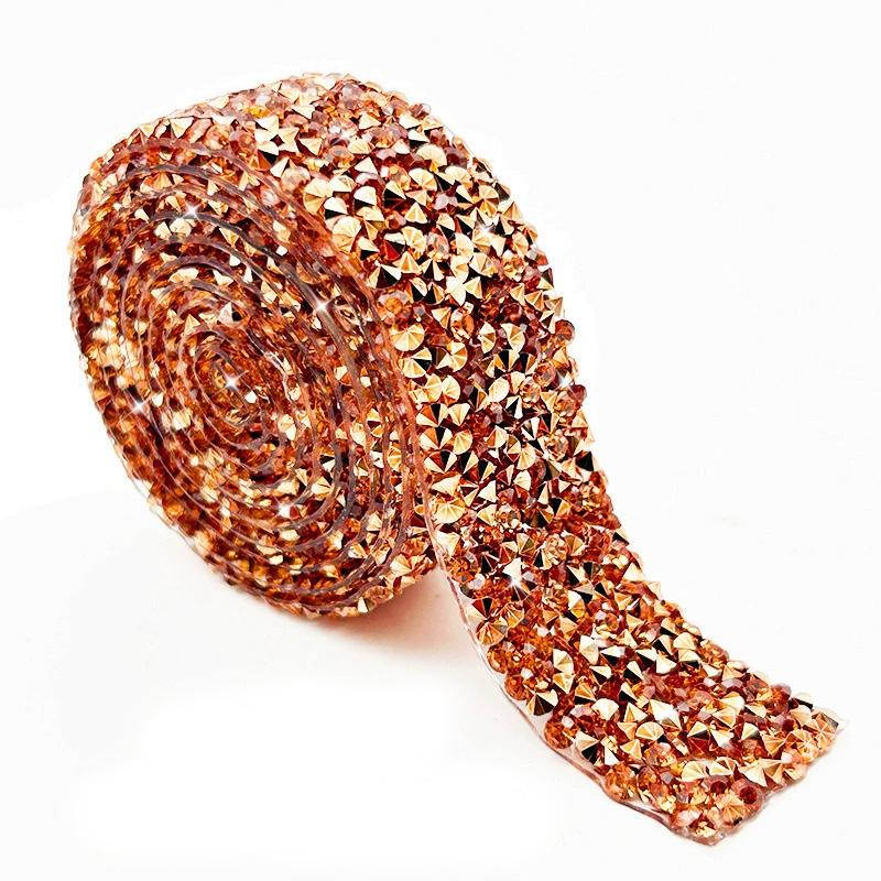 1 Yard Garment Accessories Multicolor Sewing Ribbon DIY Hot Fix Strass 1.5cm Rhinestones Appliques Tape Trim