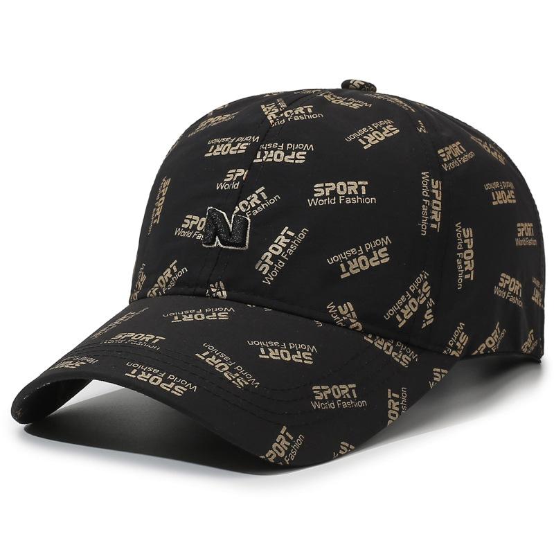 Summer Letter Printing Quick-Drying Baseball Cap Men s Sunscreen Breathable Cap чёрный