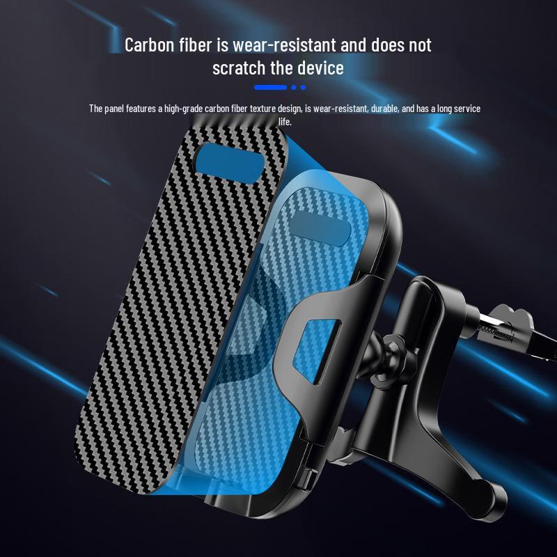 Universal Car Dashboard & Air Vent Phone Mount with Suction Cup and Carbon Fiber Design