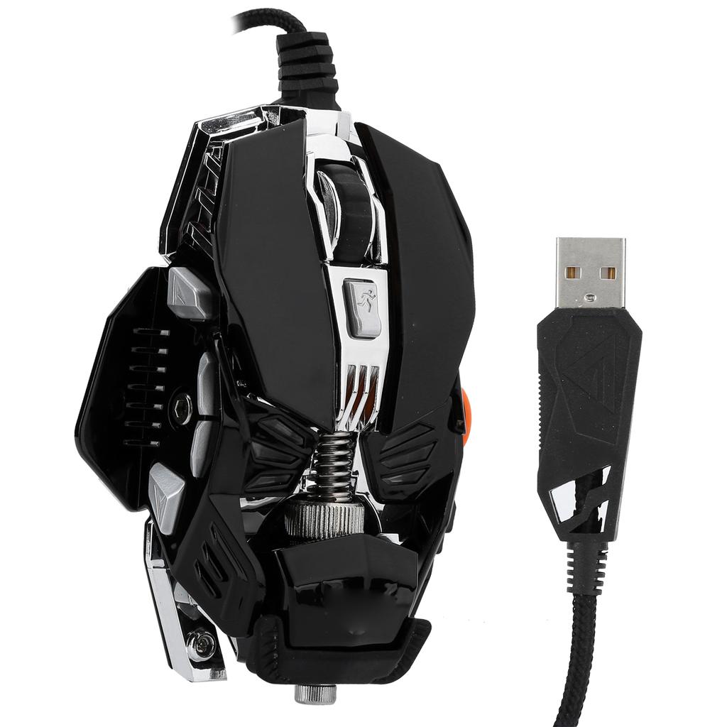 Gaming Mouse Wired USB Mechanical Glowing Crystal Ball Aggravated Computer AccessoriesBlack USB