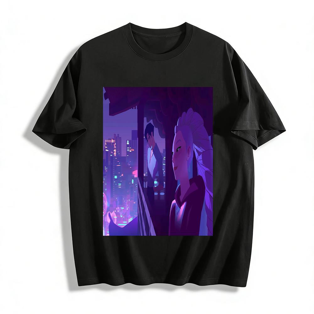 

Arcane Cyberpunk Style Printed T-Shirt Unisex Loose Casual Trendy Short Sleeve Top Pure cotton T-shirt 6XL