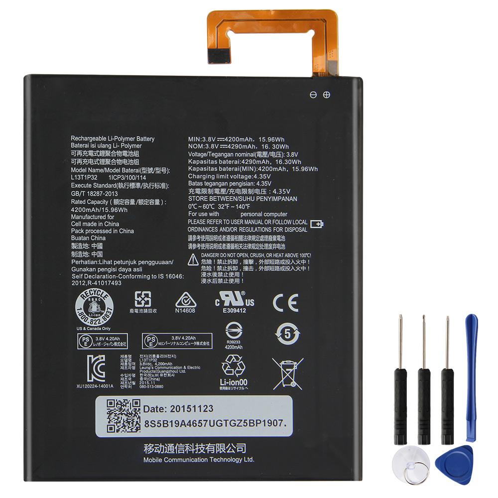 Originaler Ersatz-Tablet-Akku L13D1P32 Für Lenovo Tab 2 A5500 A8-50F/LC S8-50F/L L13T1P32 4290mAh