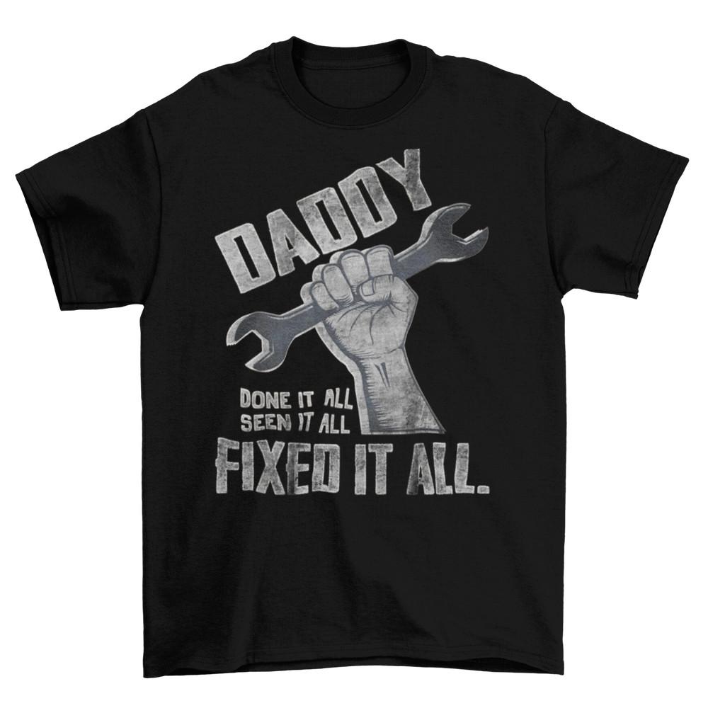 

Папа Всё Сделал Всё Починил Мужская Футболка Подарок для Папы Рождество День Рождения S