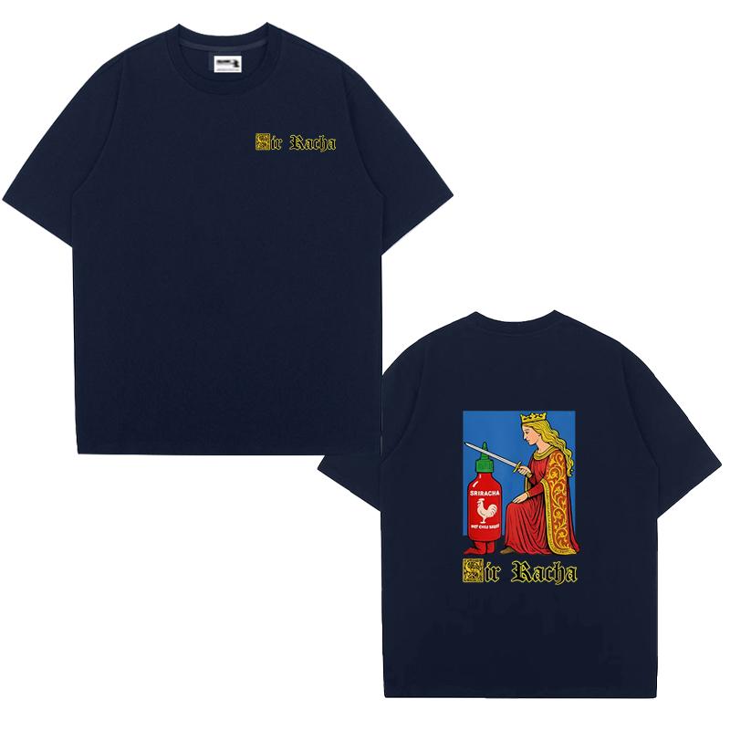 Funny Sir Racha Chili Sauce Graphics Short Sleeve Tshirts Men Women Fashion Vintage Oversized T Shirt Plus Size Tops Unisex