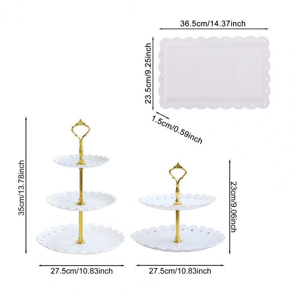 Odor-free Dessert Display Stand Elegant 3-tier Cupcake Stand Holder for Tea Party Wedding Baby Shower Dessert Table Display Rack