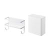 Yamazaki Jitsugyo Magnetic Rack Next To Washing Machine with Hose Holder White Approx. W28XD12XH18.5cm Tower Laundry Side Rack That Can Store Water