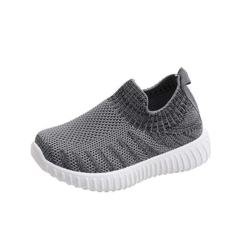 Children's Breathable Striped Casual Shoes: Spring/Fall Boys' and Girls' Color-Blocked Knit-Weave Loafers
