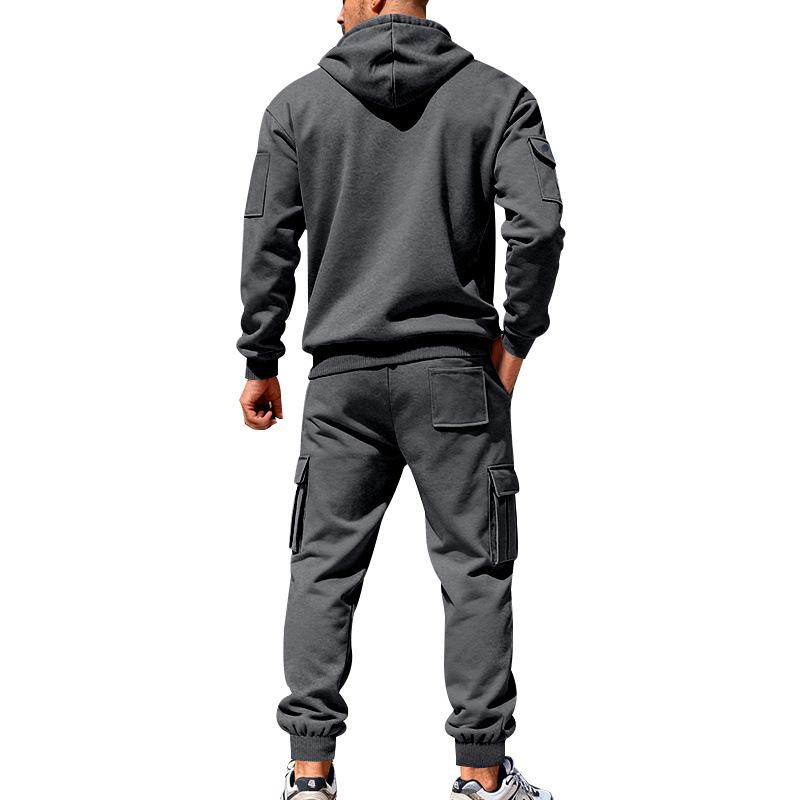 Men's Winter Hooded Fleece Two-Piece Tracksuit - New Fashion Style