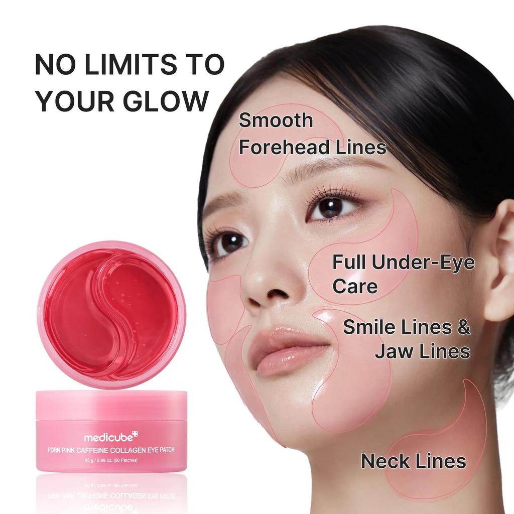 [NEW] [medicube] PDRN Pink Caffeine Collagen Eye Patch for Night Care Fuller Looking Eye Area, Under Eye Puffiness, Dark Circles Care for Smooth